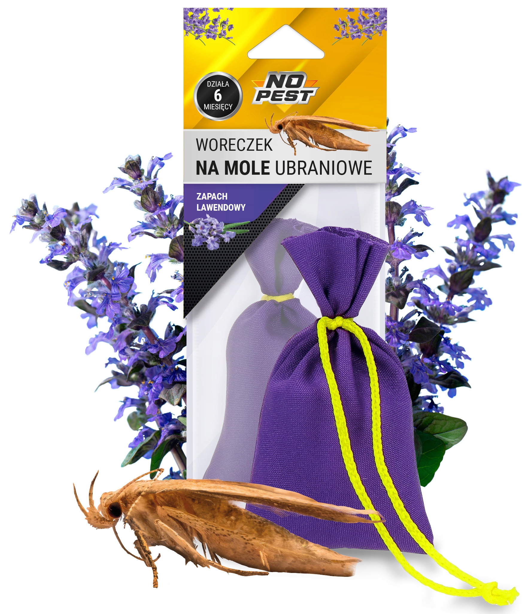 Lawendowy Woreczek Zawieszka Na Mole Ubraniowe Odzieżowe No Pest (24 Szt)