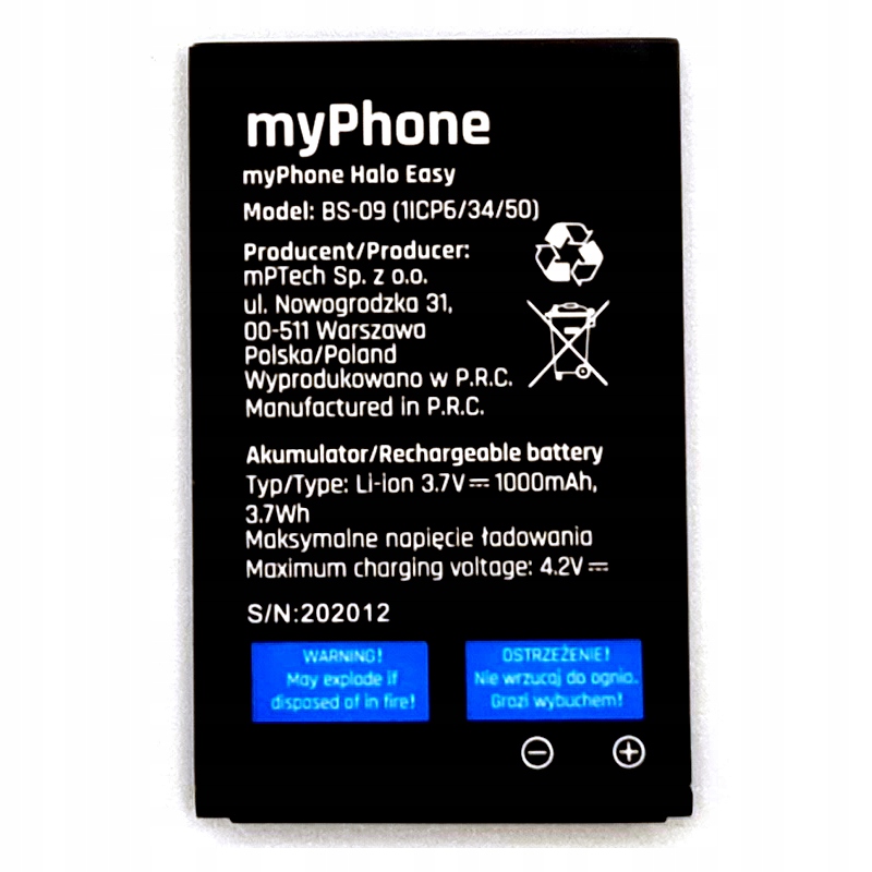 ORYGINALNA BATERIA MYPHONE BS-09 HALO EASY 1000mAh