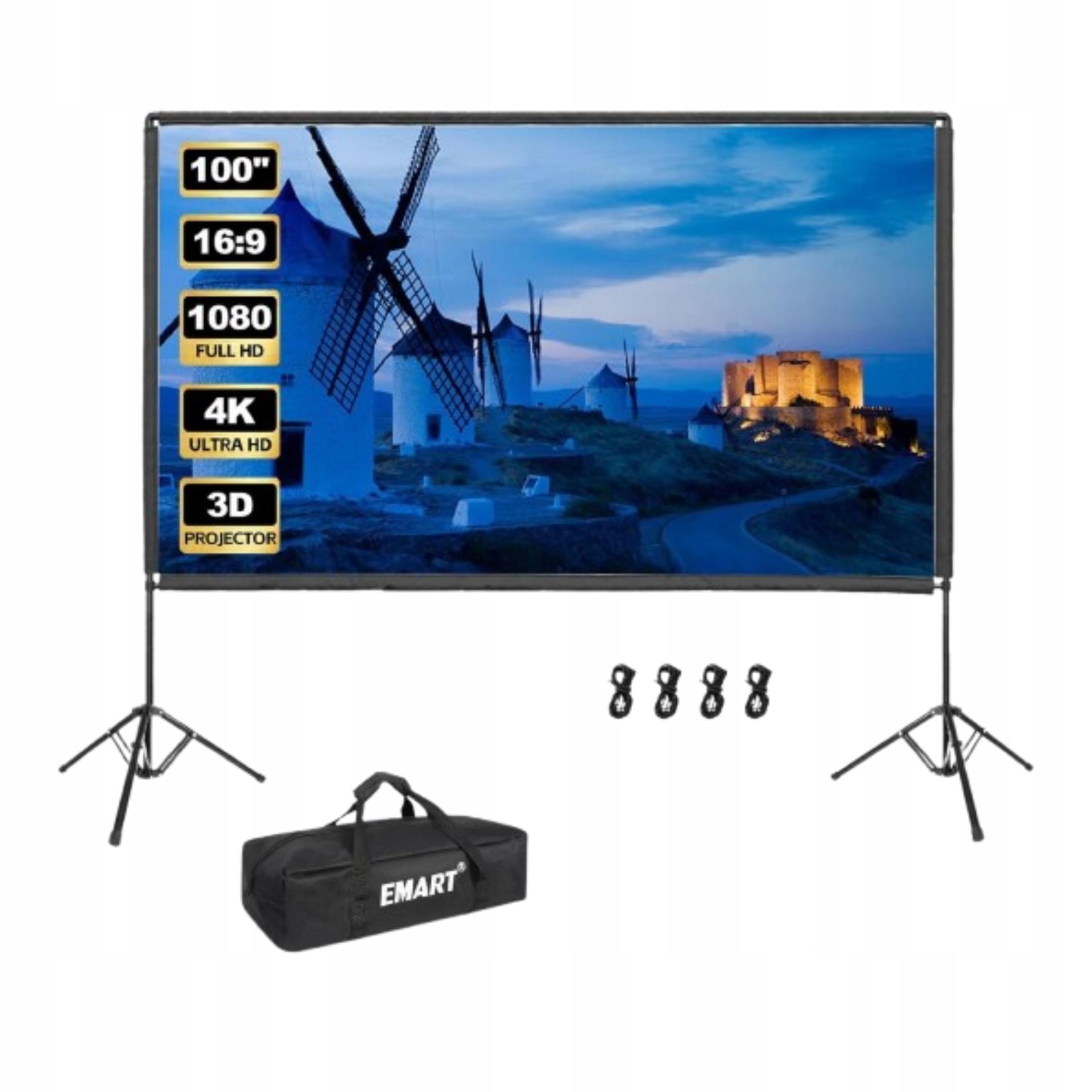 Obrazovka pro projektor 100 palců Skládací projekční deska 16:9