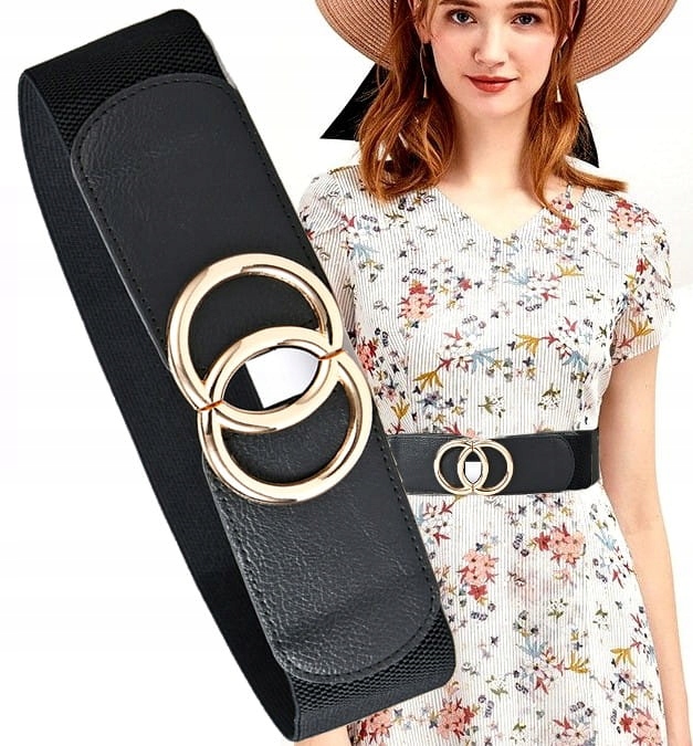 

Pasek Damski do sukienki szeroki Czarny Elastyczny