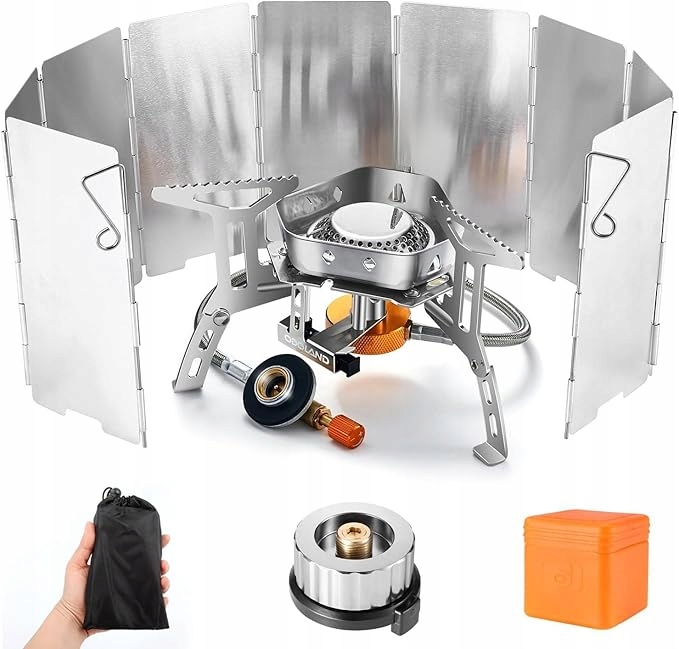 Turistický plynový vařič Odoland 3500 W, větruodolný, skládací, přenosný