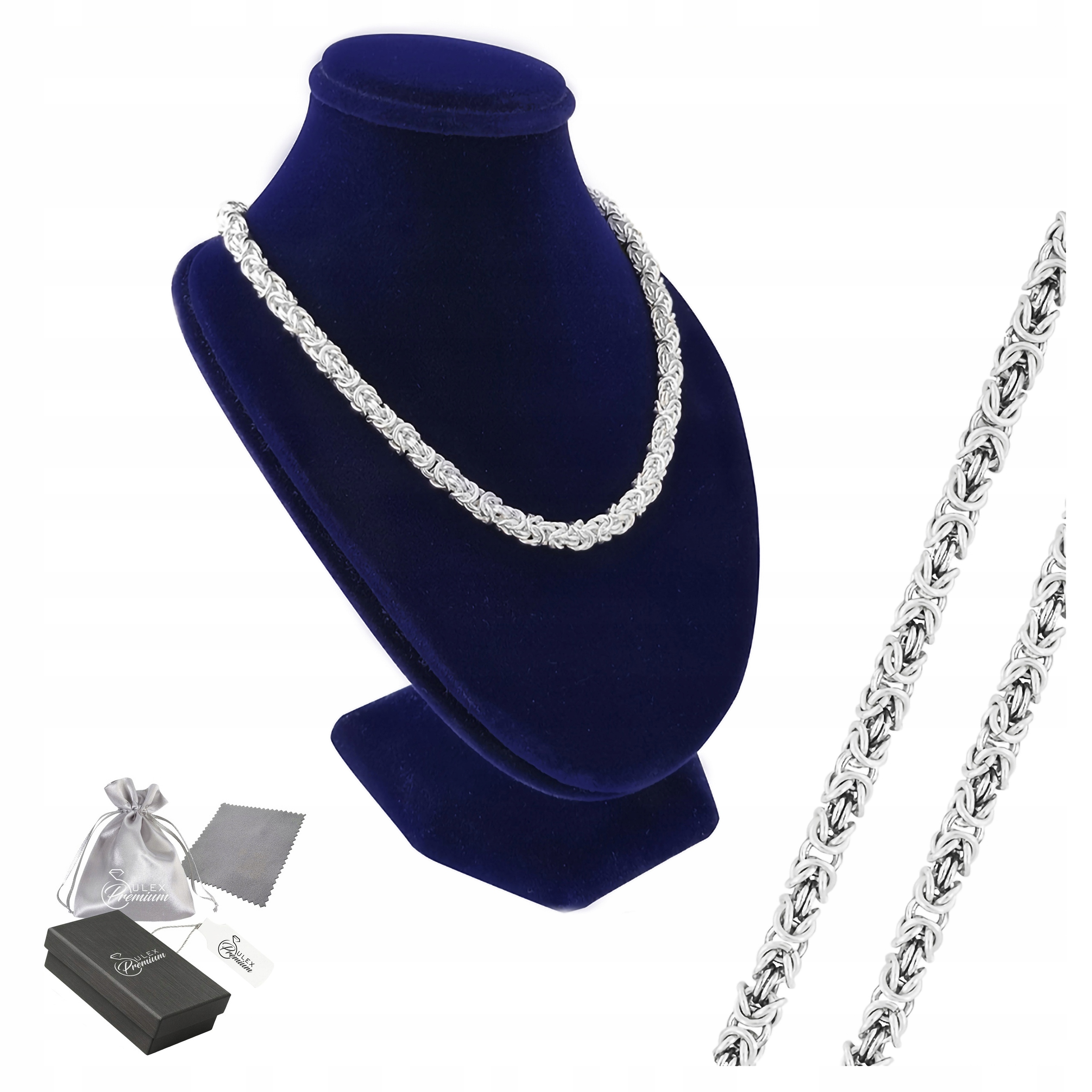 Byzantský Královský řetěz Stříbrný Řetízek Pánský 925 50 cm x 4.5 mm