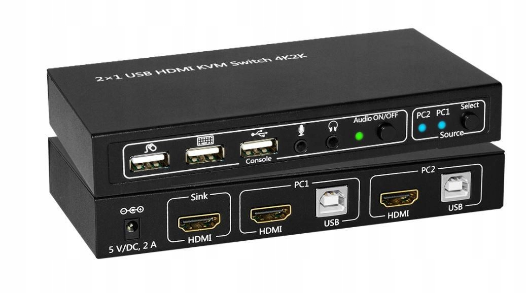 Przełącznik KVM MicroConnect HDMI i USB 2 porty