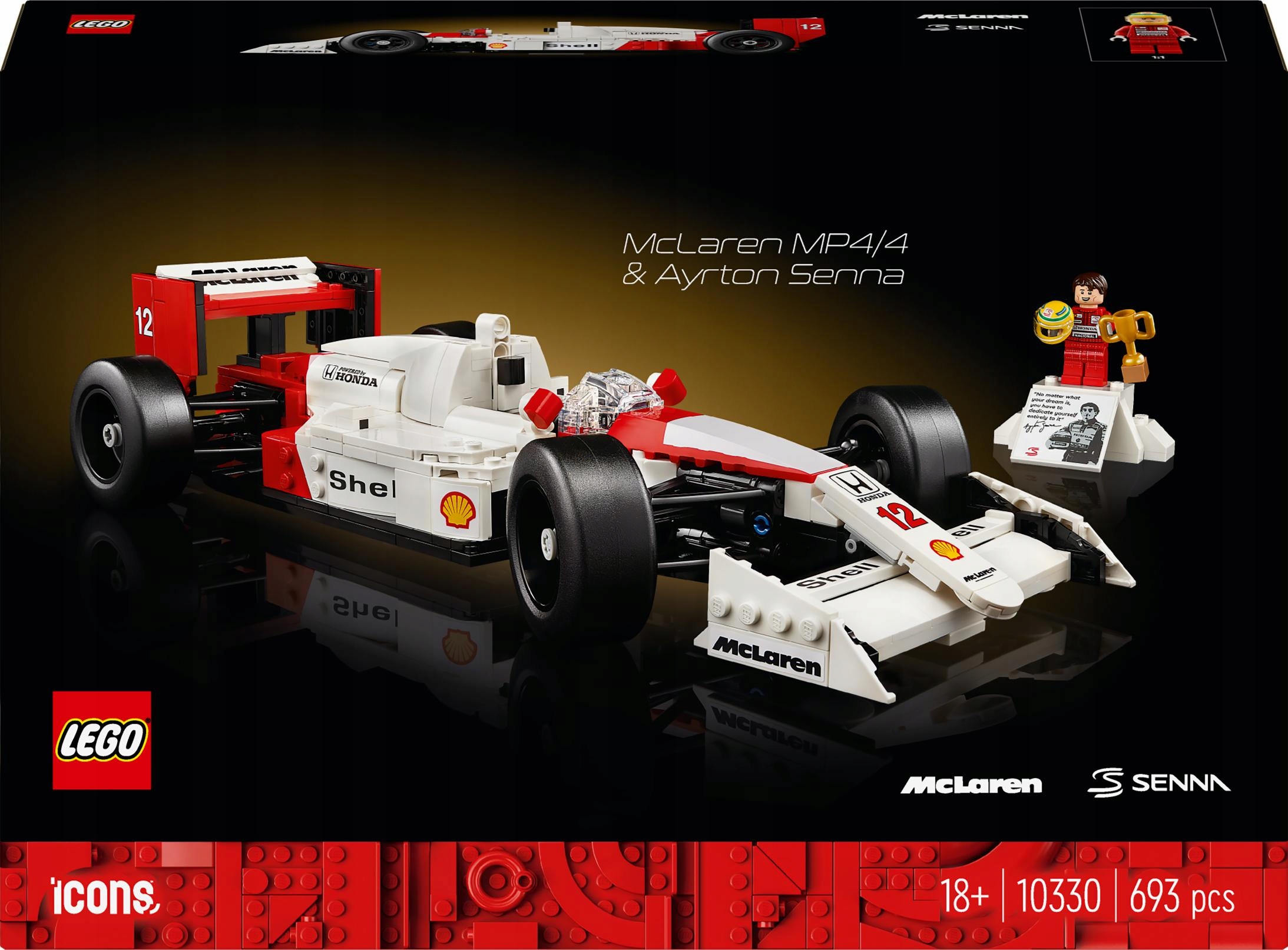 stavebnice Lego Icons Mclaren MP4/4 Ayrton Senna Formule Formule 1 10330