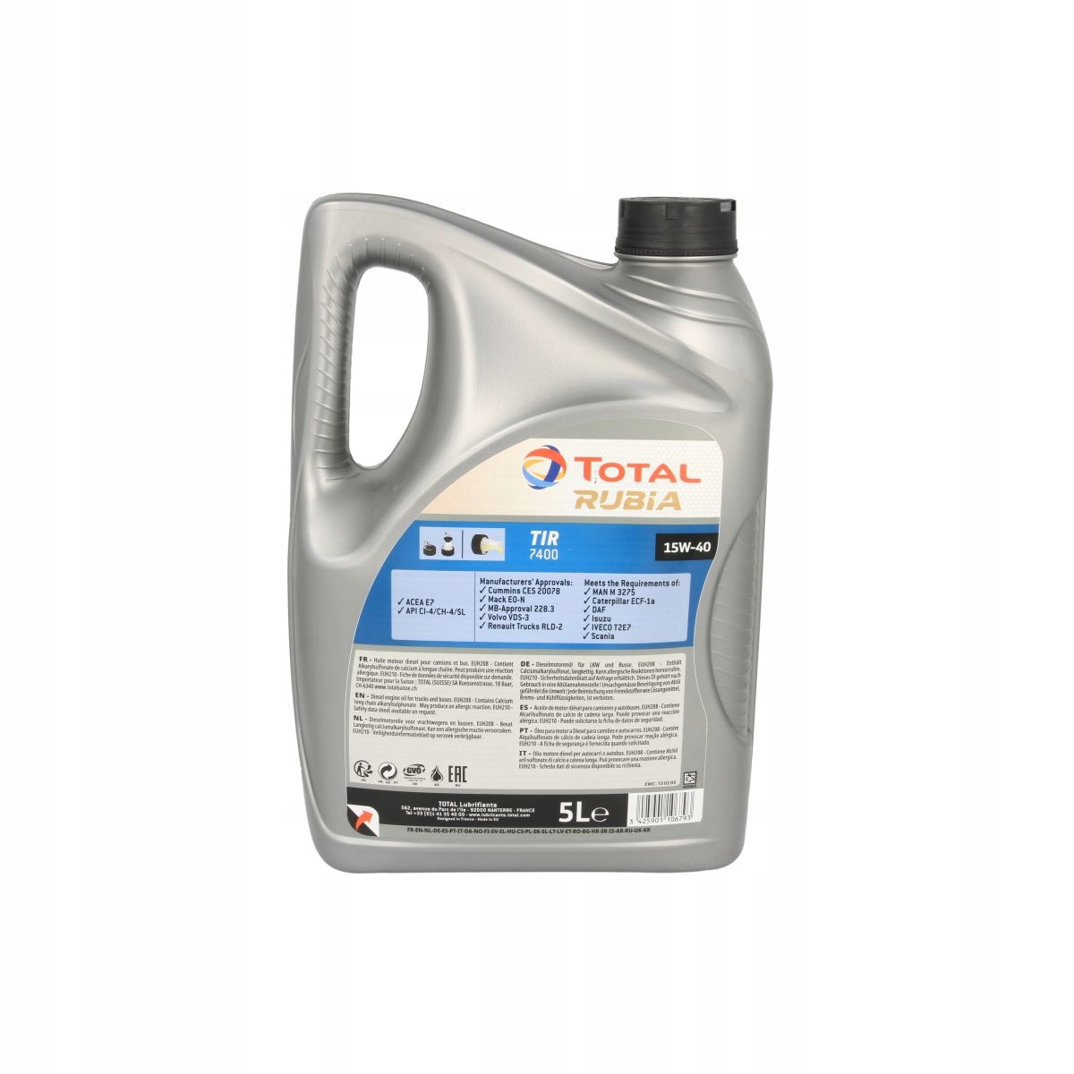 Olej silnikowy TOTAL RUBIA TIR 7400 15W40 5L Rodzaj mineralne