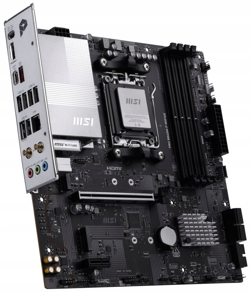 Msi Pro B840M-P WIFI6E Amd B840 AM5 4x DDR5 M.2 WiFi mATX