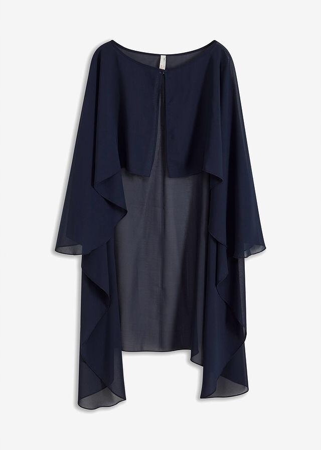 BPC PELERYNA SZYFONOWA Z ZAPIĘCIEM NA HAFTKI W DEKOLCIE