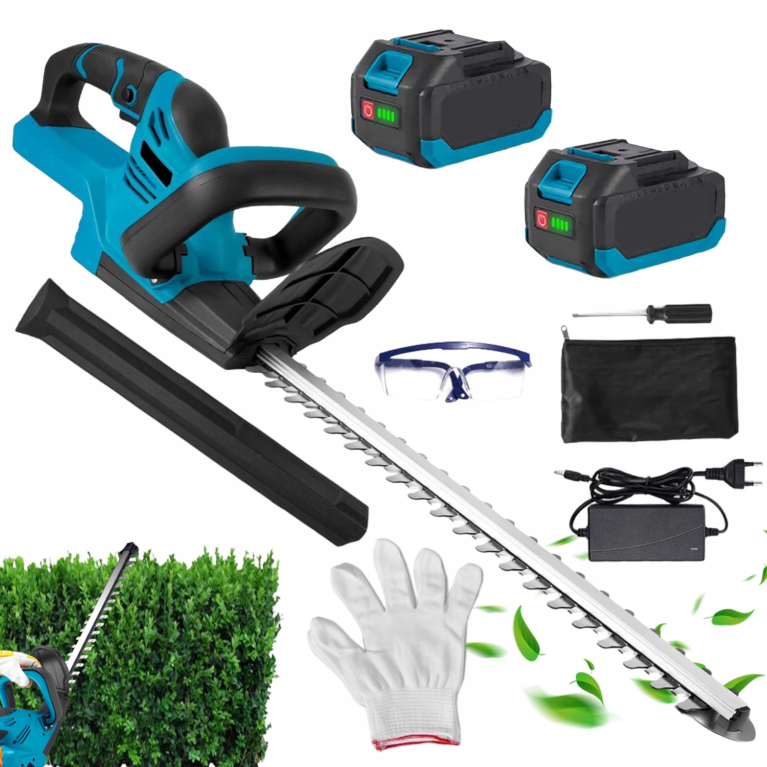 Nůžky Na Živý Plot Větví Keřů Akumulátorové Ostří 51 cm 2x Aku 3Ah