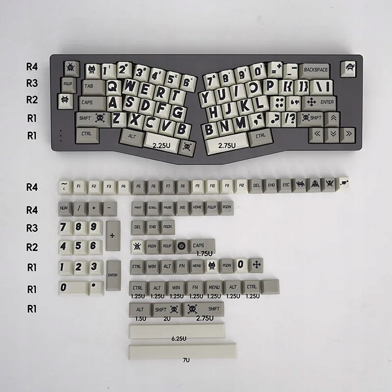 Klawisze do Klawiatury Mechanicznej Pbt Profile Cherry 140szt Big Letter Rb