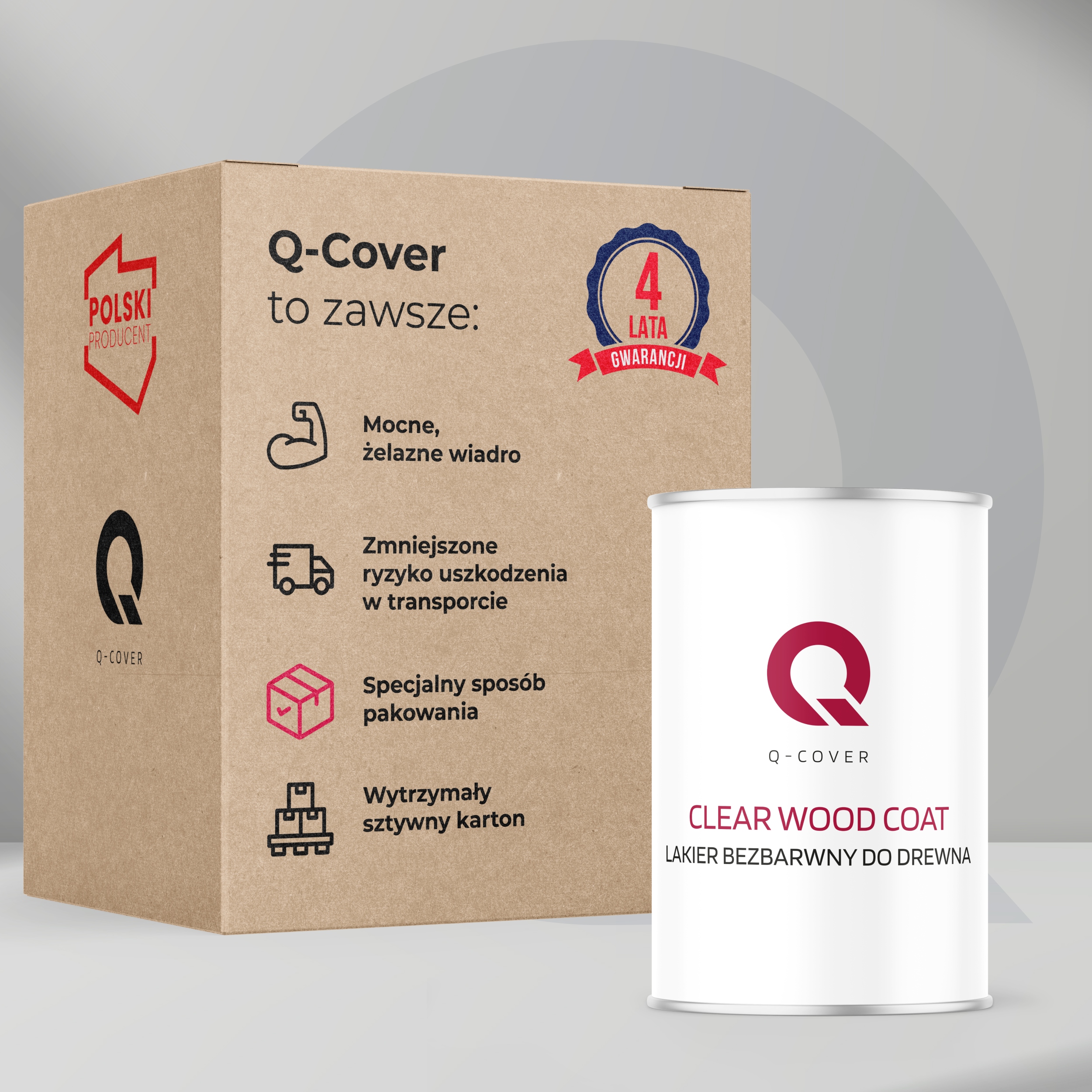 LAKIER BEZBARWNY DO DREWNA MEBLI DESEK 1L OKLEINY SKLEJKI OCHRONNY SATYNA Marka Q-COVER
