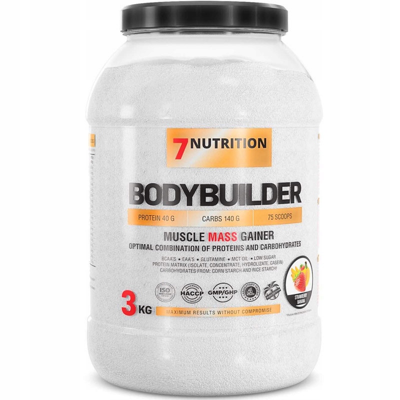 7NUTRITION Bodybuilder 3000 g Aminokyseliny Regenerace Svalová Masa Gainer