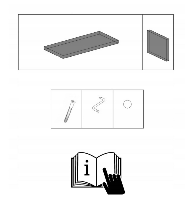 Półka wisząca ścienna regał na książki skrzynia biała mat Szerokość mebla 60 cm