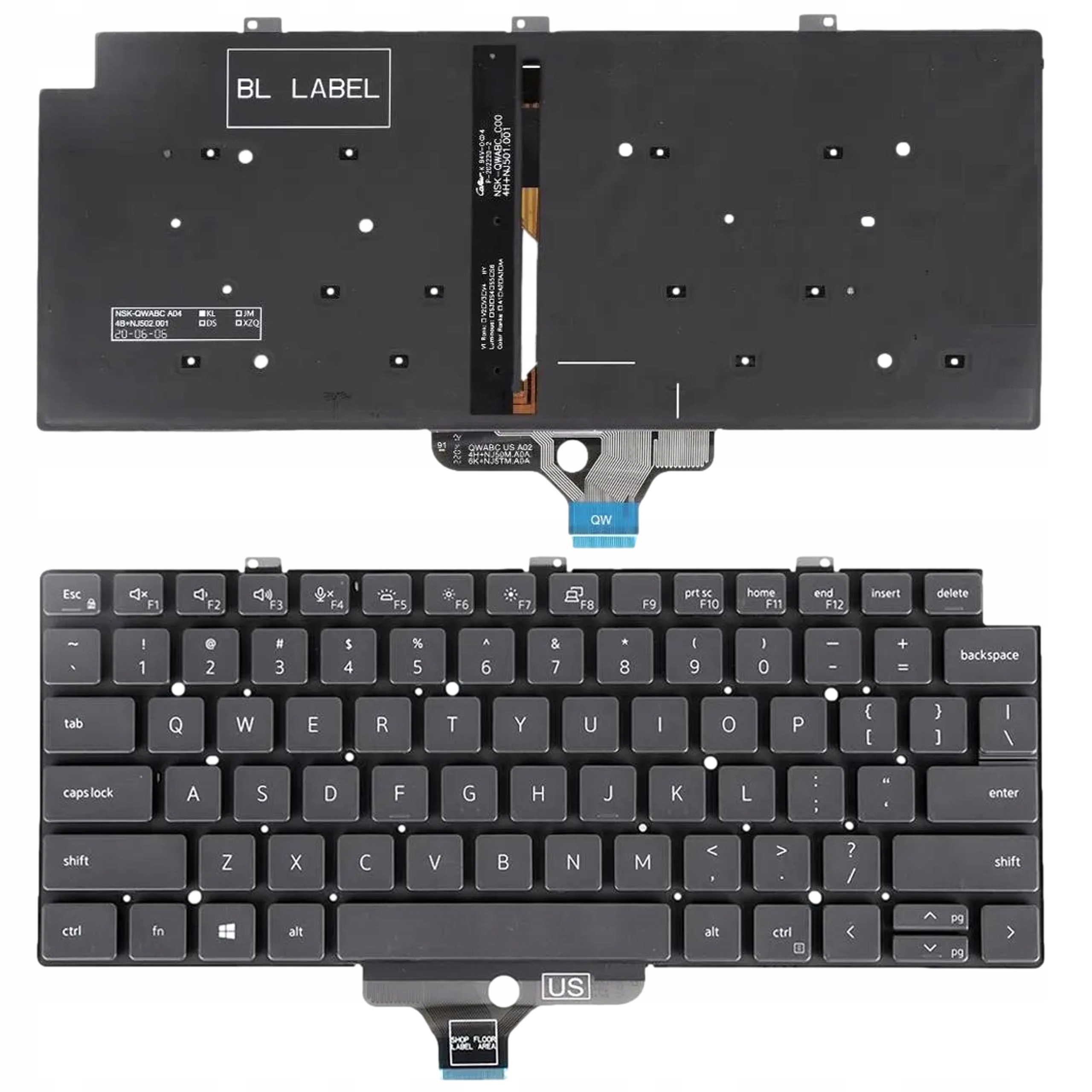 Klávesnice Pro Dell Latitude 5320 5330 7320 7330 E5320 E7320 0J8C2M Led