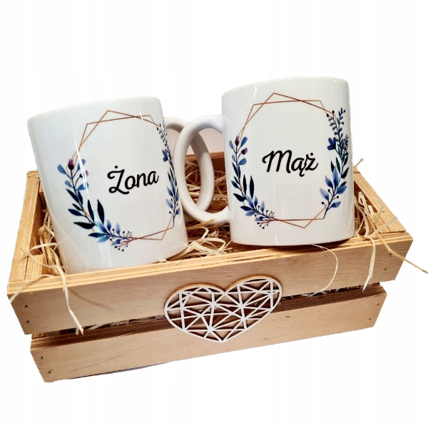 PREZENT NA ŚLUB MĄŻ ŻONA ZESTAW KUBKÓW ROCZNICA