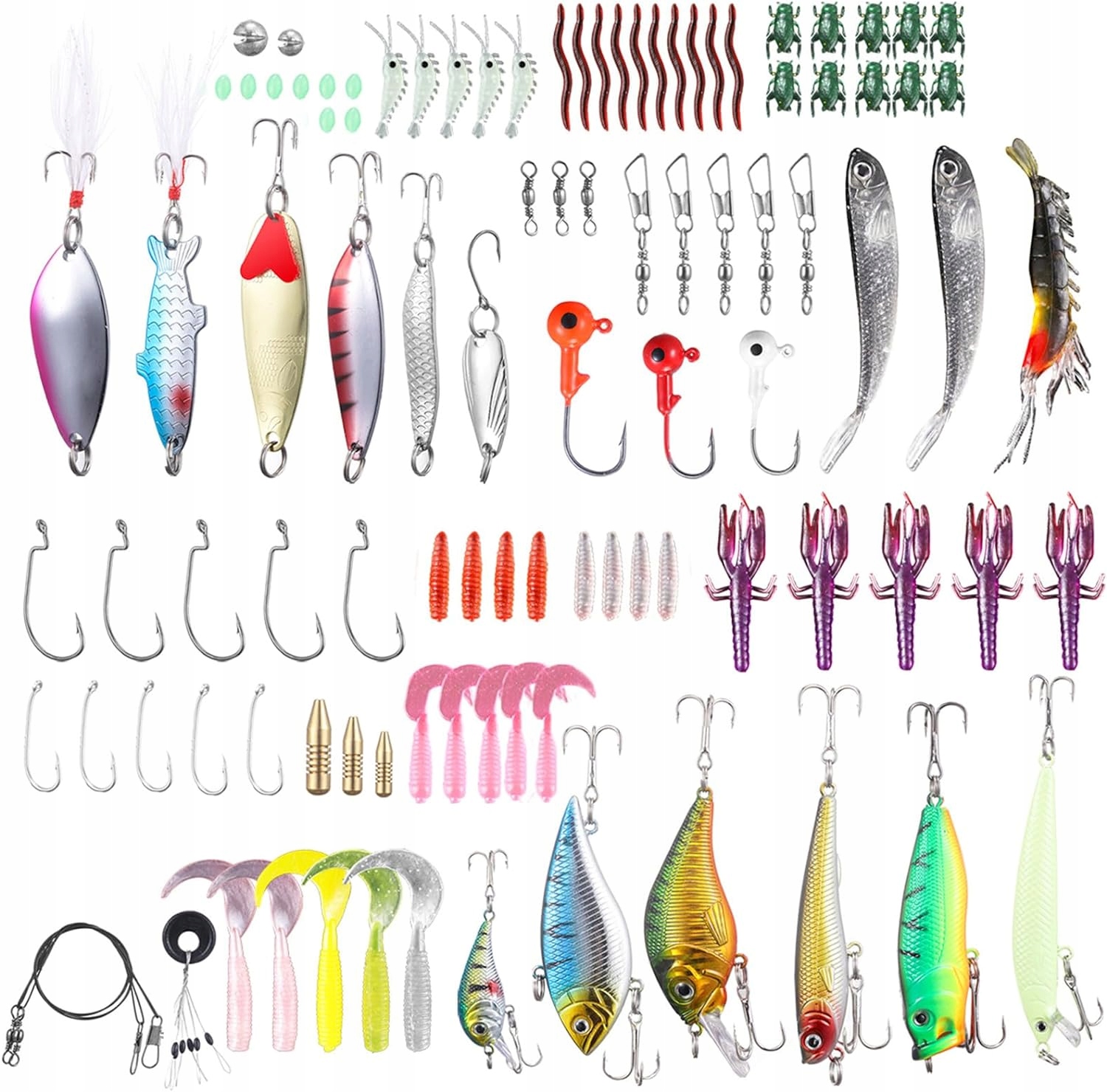 ZESTAW PRZYNĘT SPINNINGOWYCH WĘDKARSKICH PRZYNĘTA WOBLER NA RYBY 101el Stan opakowania oryginalne