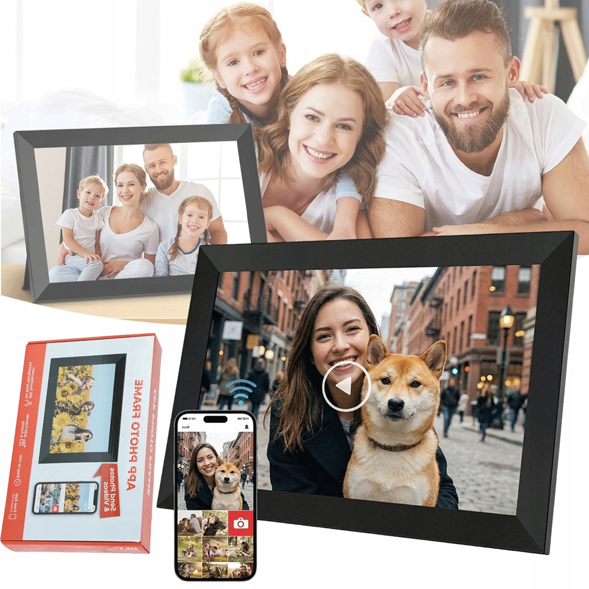 1280 x 800 10.1 palců Ips digitální rámeček na fotografie 64 Gb s automatickým vypnutím