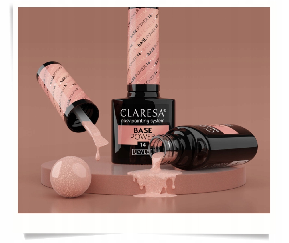 CLARESA POWER BASE BEZKWASOWA 14 BEŻ NUDE Z RÓŻOWO FIOLETOWA POŚWIATA Kod producenta 5903819824612