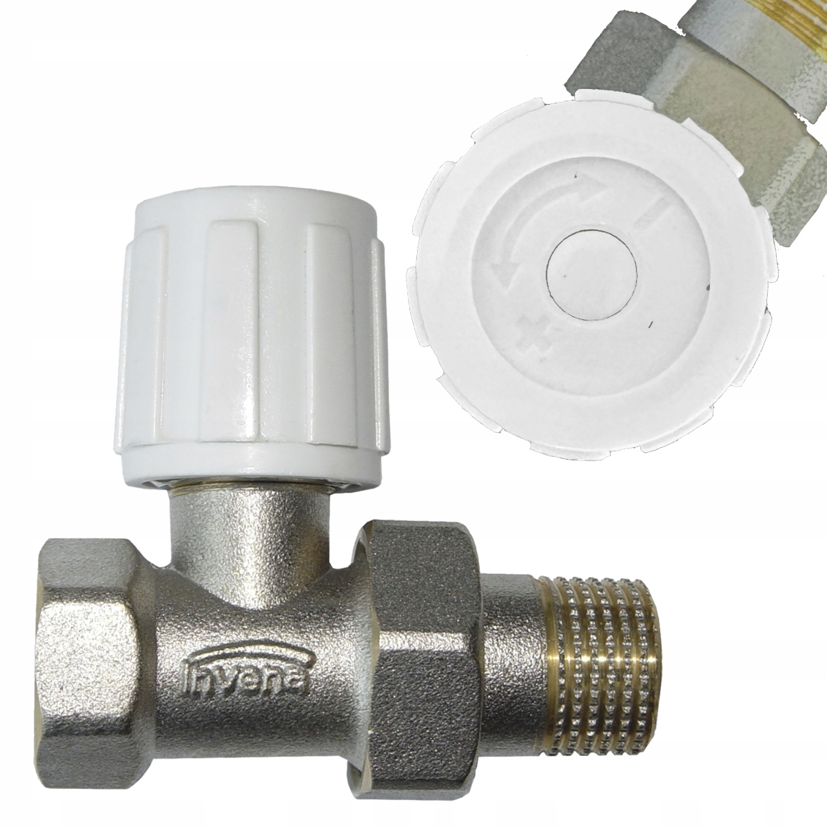 Invena radiátorový uzatvárací ventil jednoduchý so skrutkou 1/2"