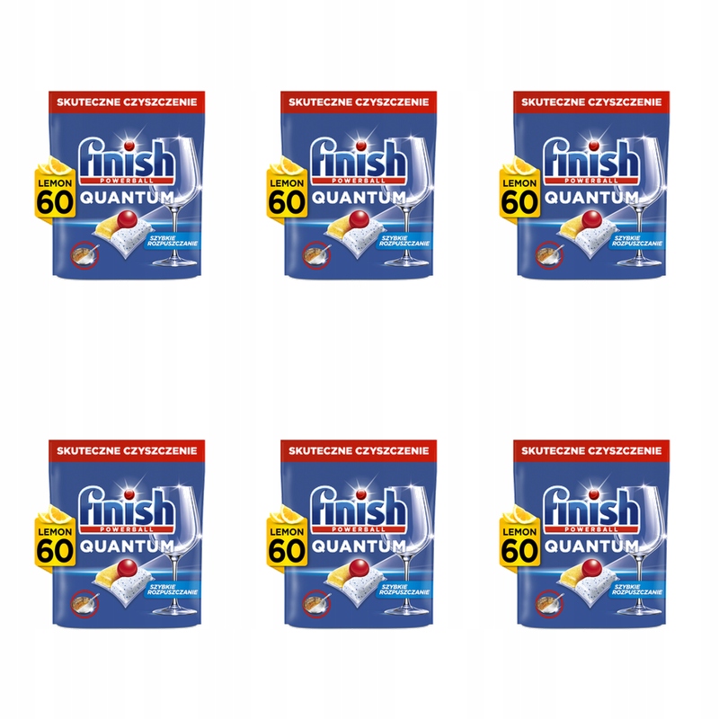 Finish Kapsle do myčky Quantum All-in-1 lemon 60 ks X6