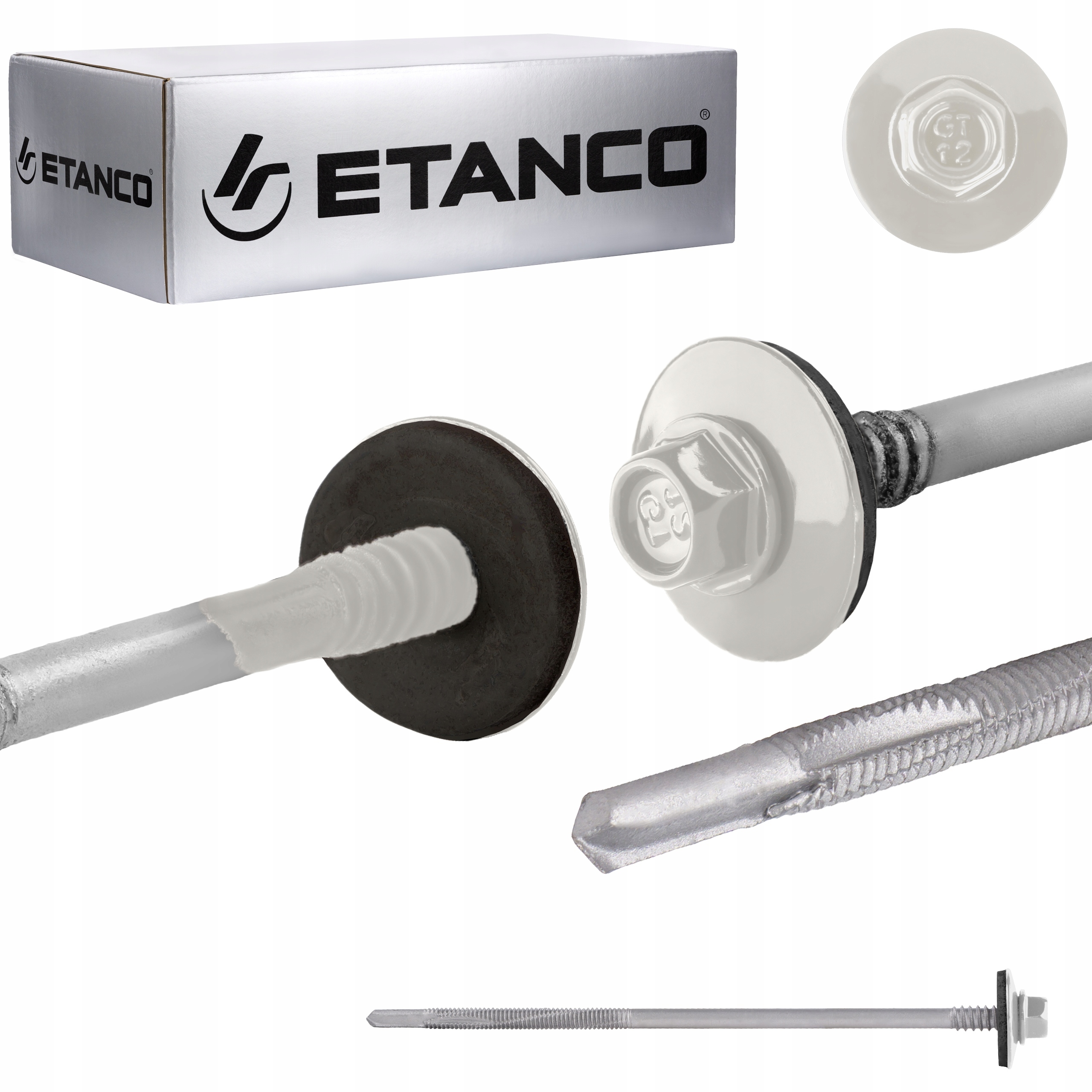 Skrutky do sendvičovej dosky 150 mm Ral 9010 100 ks do kovu Etanco GTR12