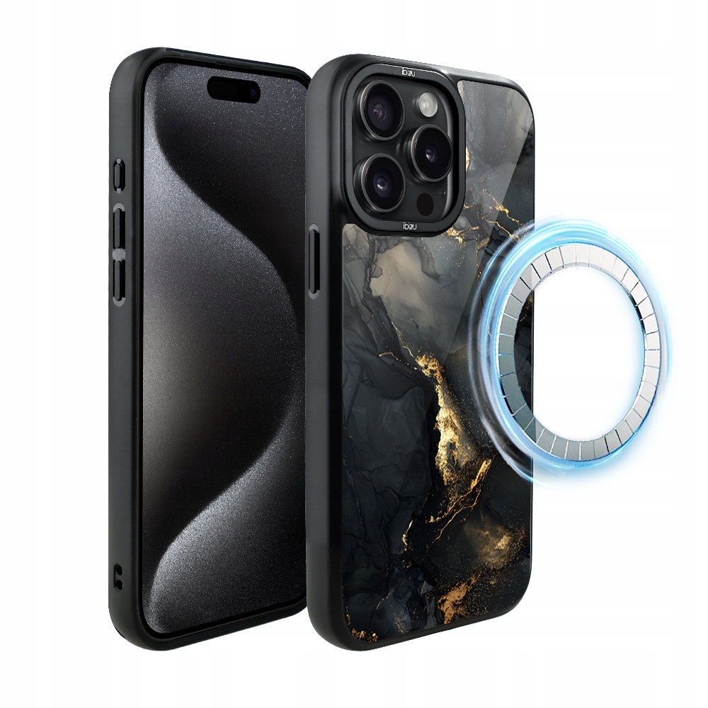 Pouzdro pro iPhone 15 Pro Ibizu DropGuard Matt s MagSafe, Černý diamant