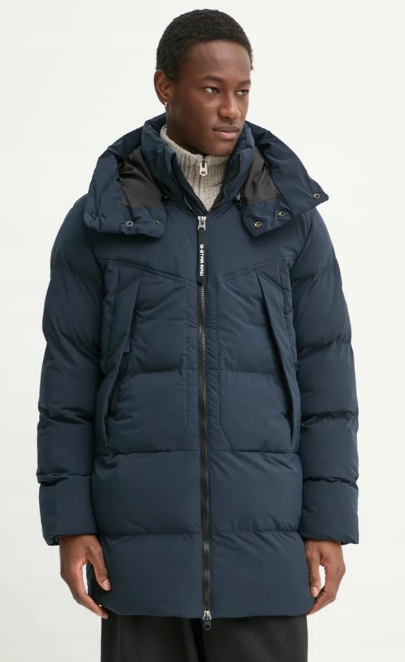 G-star Raw Pánská Péřová Bunda Tmavě Modrá S Kapucí Zimní M J9B