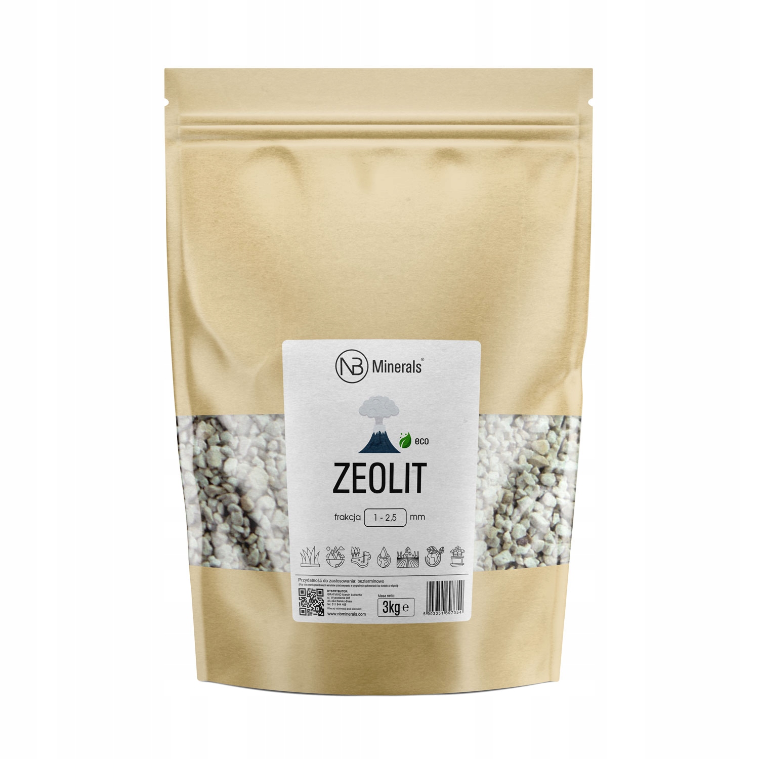 

Nb Minerals Zeolit Klinoptylolit 1-2,5mm - 3kg
