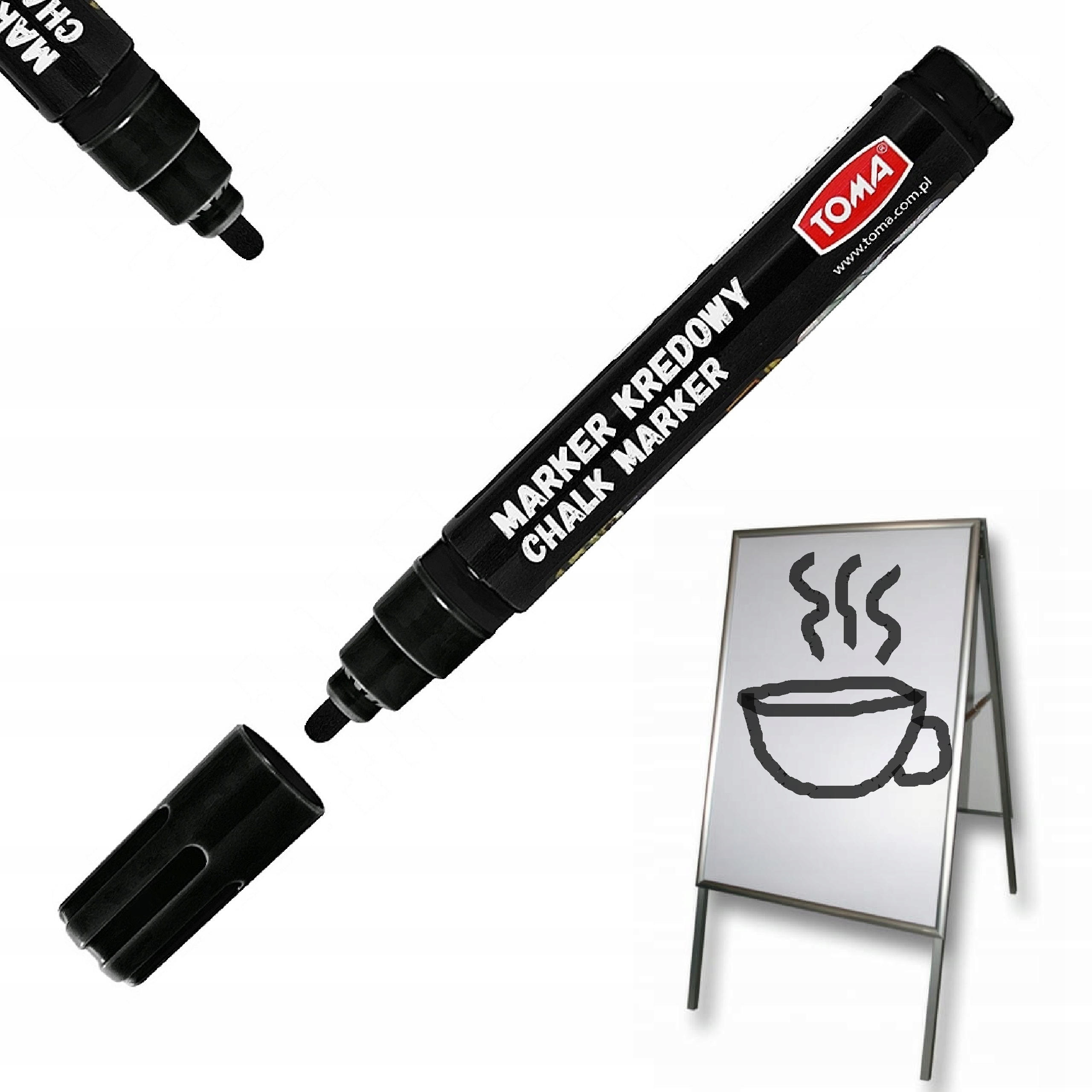 !TOMA MARKER KREDOWY, KREDA W PISAKU TO-292 CZARNY