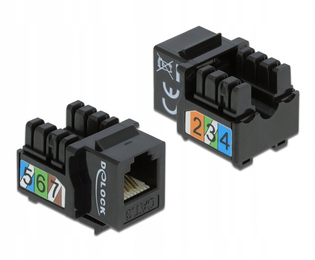 Moduł Keystone z gniazdem RJ12 do LSA Cat.3 UTP czarny Delock 86468