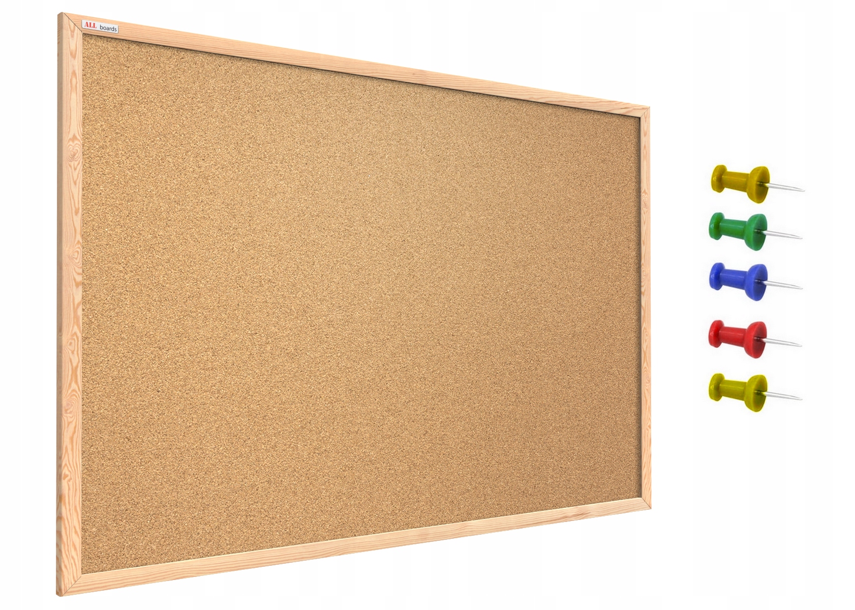 

Tablica korkowa 150x100 drewniana rama pinezki