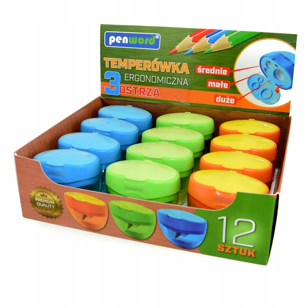 

Penword Temperówka Potrójna z pojemnikiem TS-09