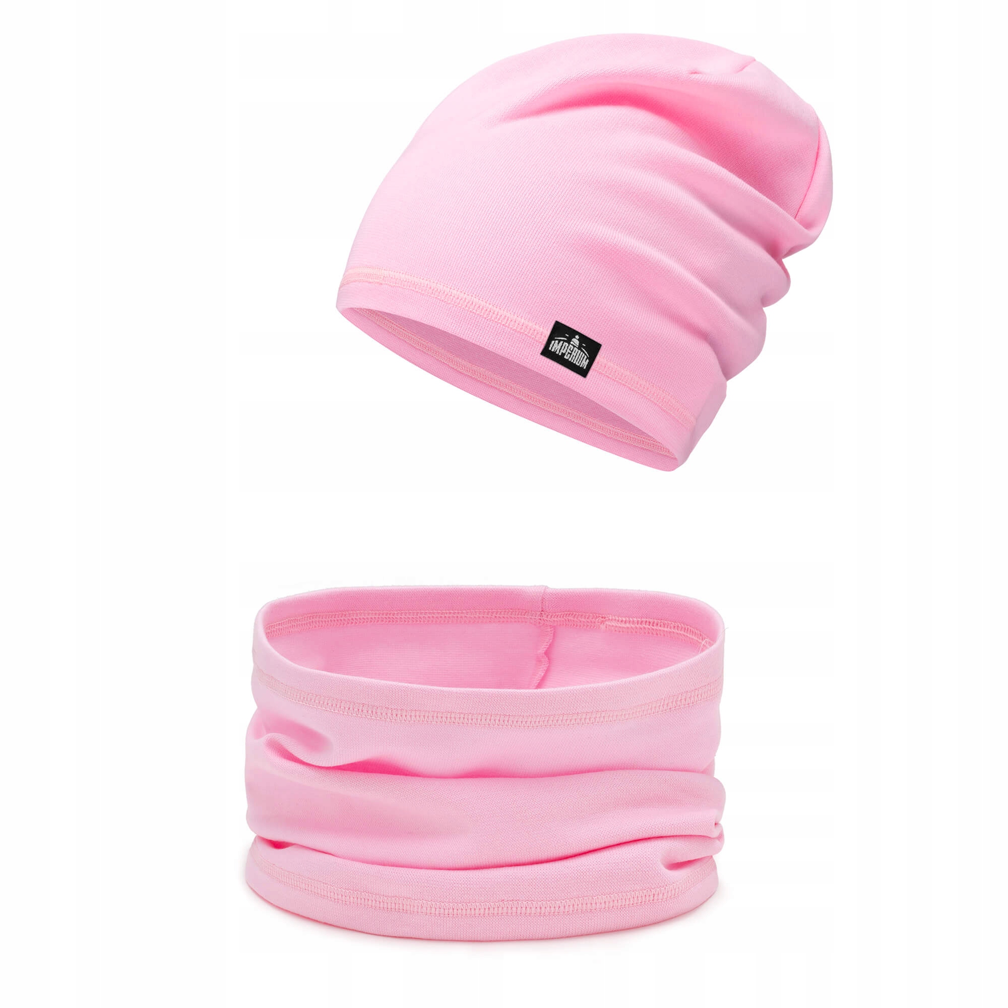 

Czapka + komin kpl wiosna Jasny Różowy 48-50