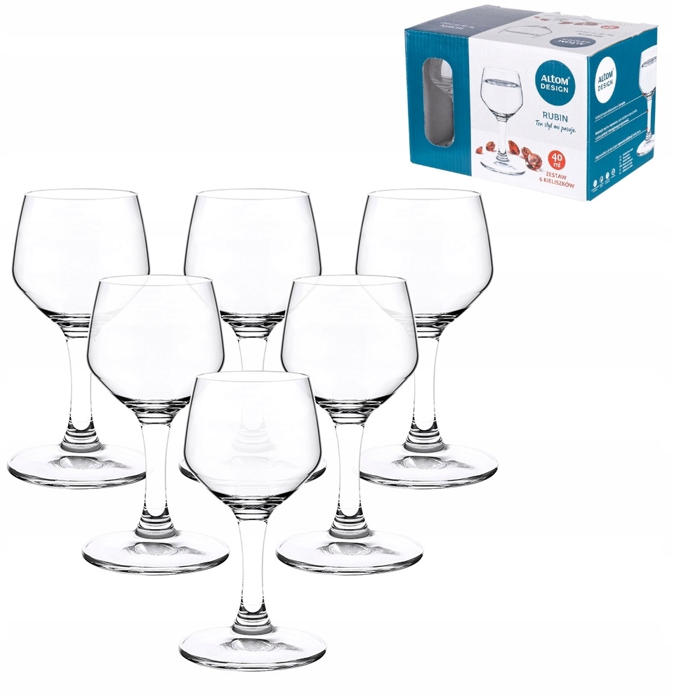 

Komplet 6 Kieliszków Do Wódki 40 ML Rubin