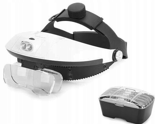

Lupa nagłowna, 2xLED, 5 wymiennych szkieł MG81001H