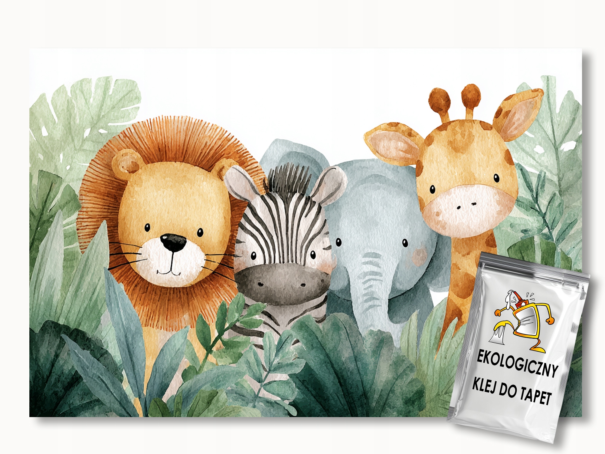 Fototapeta Flizelina Džungle Zvířata Slon Žirafa Zebra 400 x 280 110 g