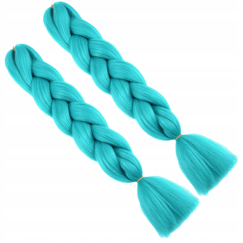 2 Włosy Syntetyczne do Warkoczyków LONG Seledynowe