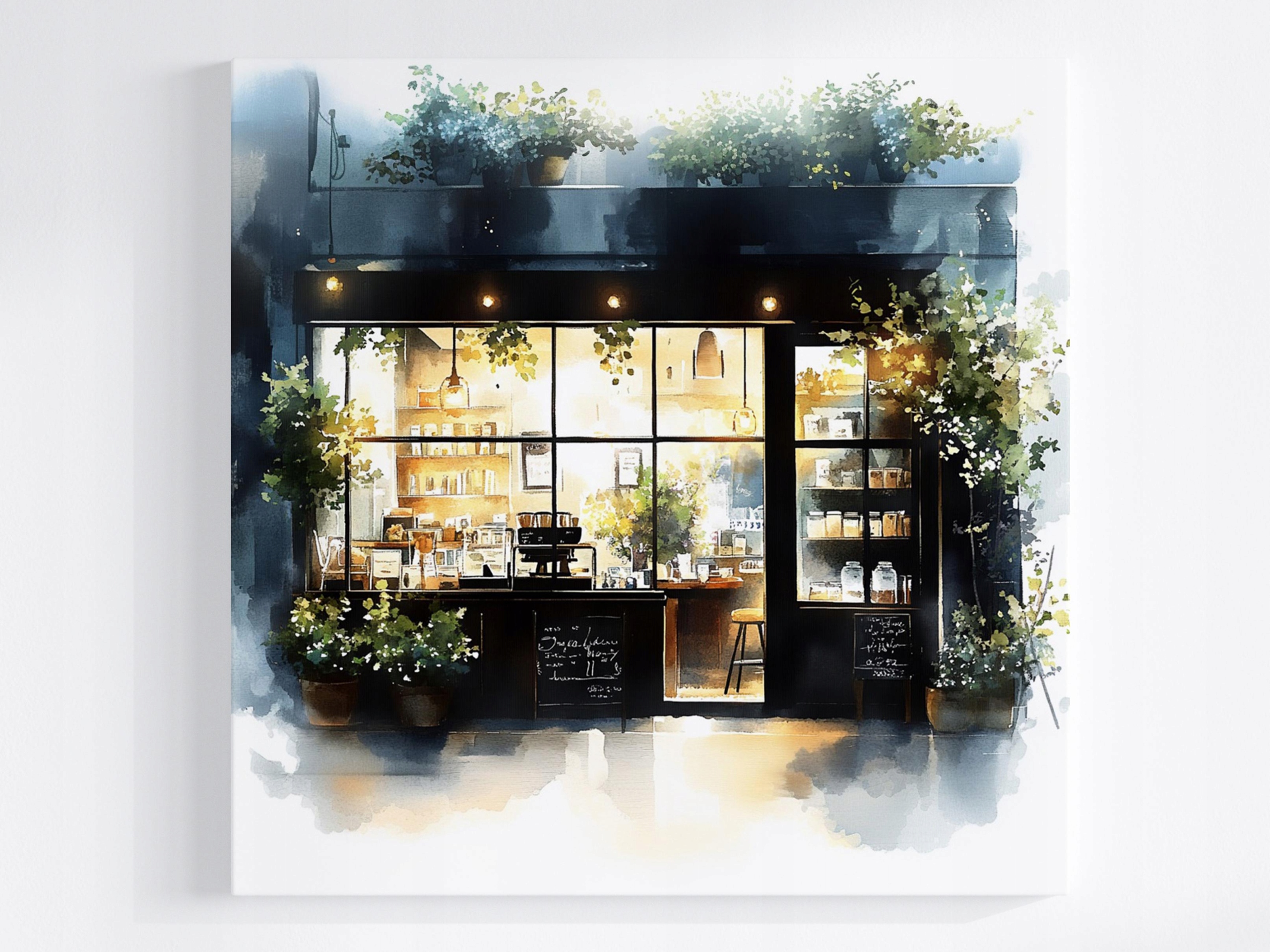 Obraz Na Plátně Canvas Město Kavárna Obchod Kavárna Cafe Vitrína 80x80