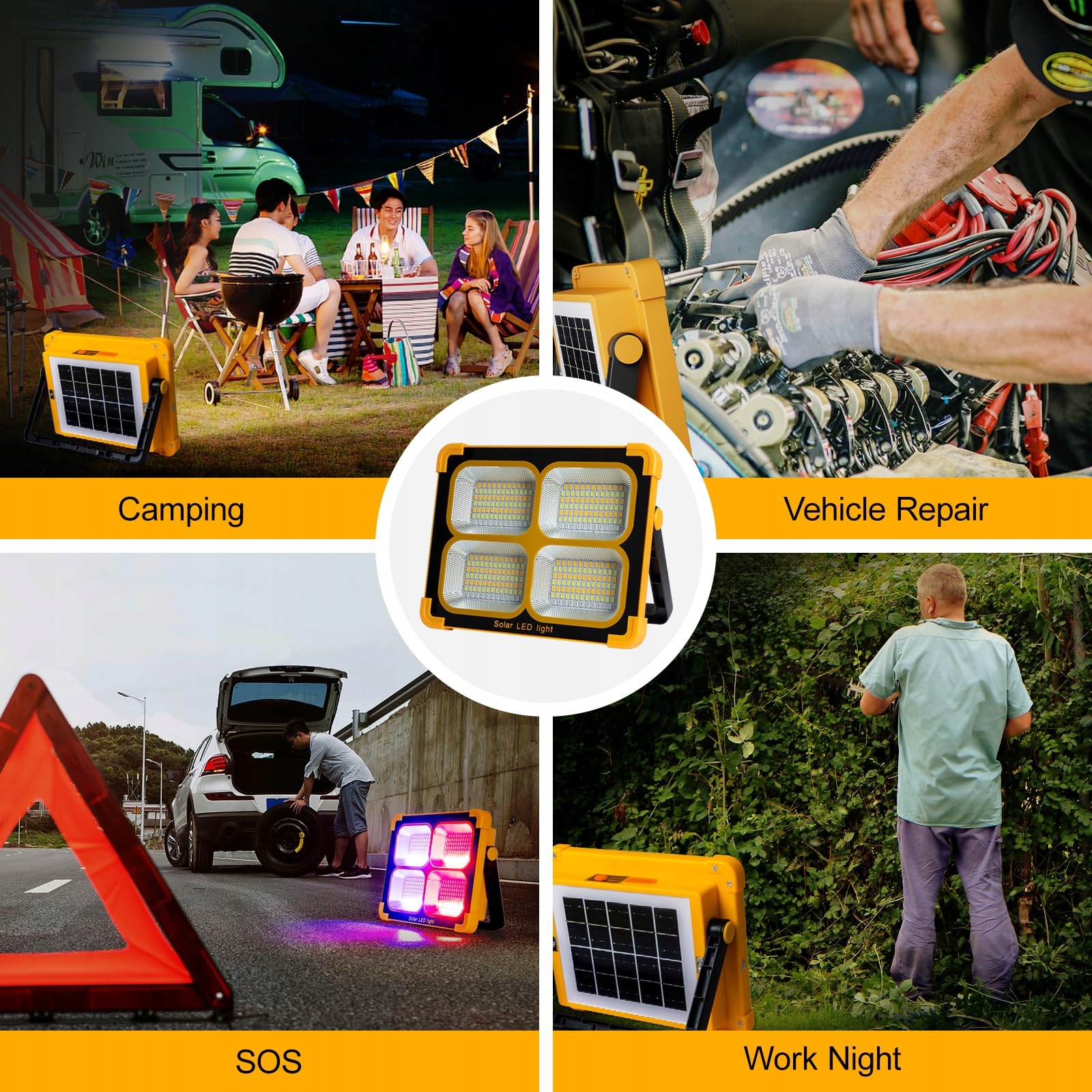 Nulmvic: LED SOLAR 100W 10000LM Portable Rechargeable Work Lamp — miniatura 6