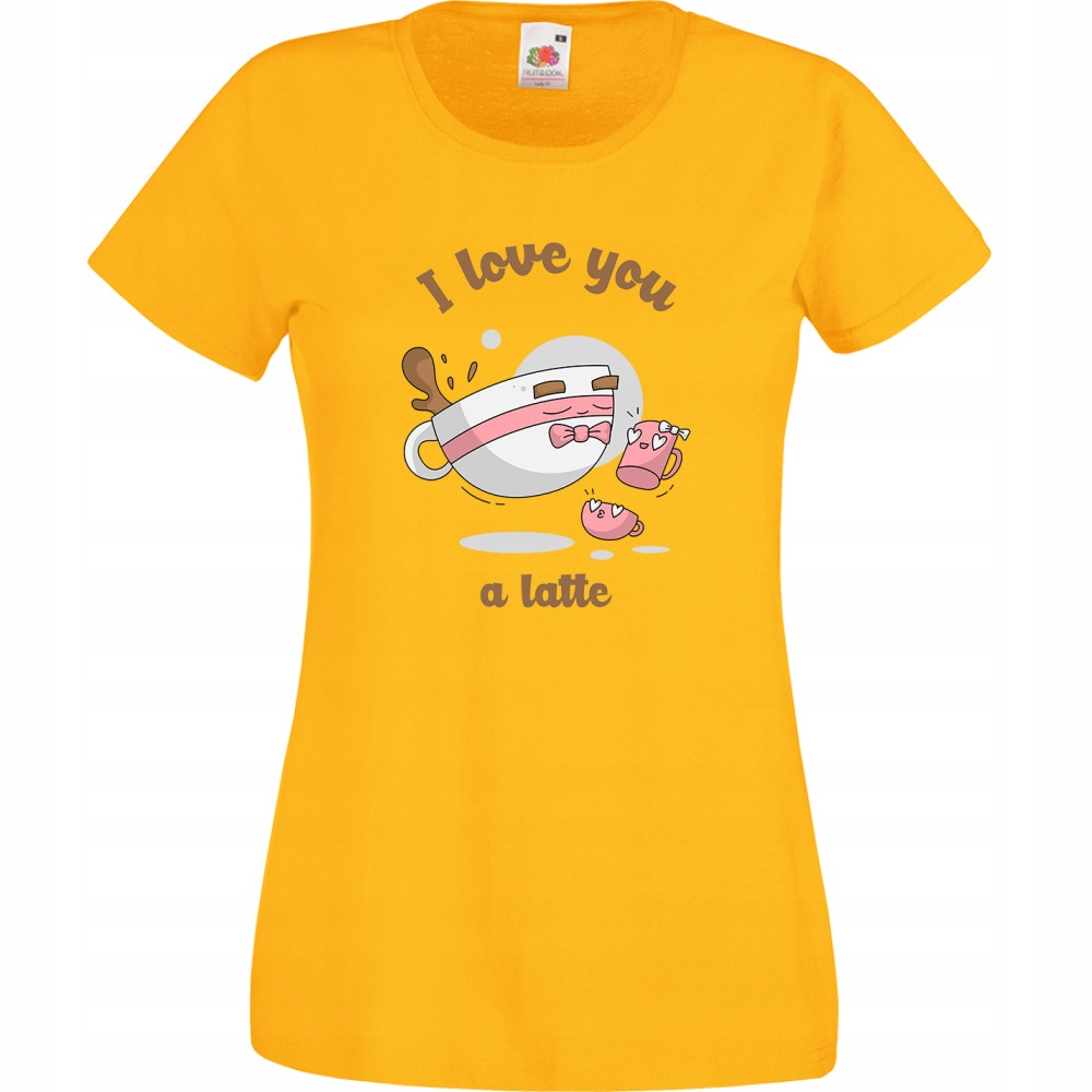 

Koszulka i love you a latte kawa XXL żółta