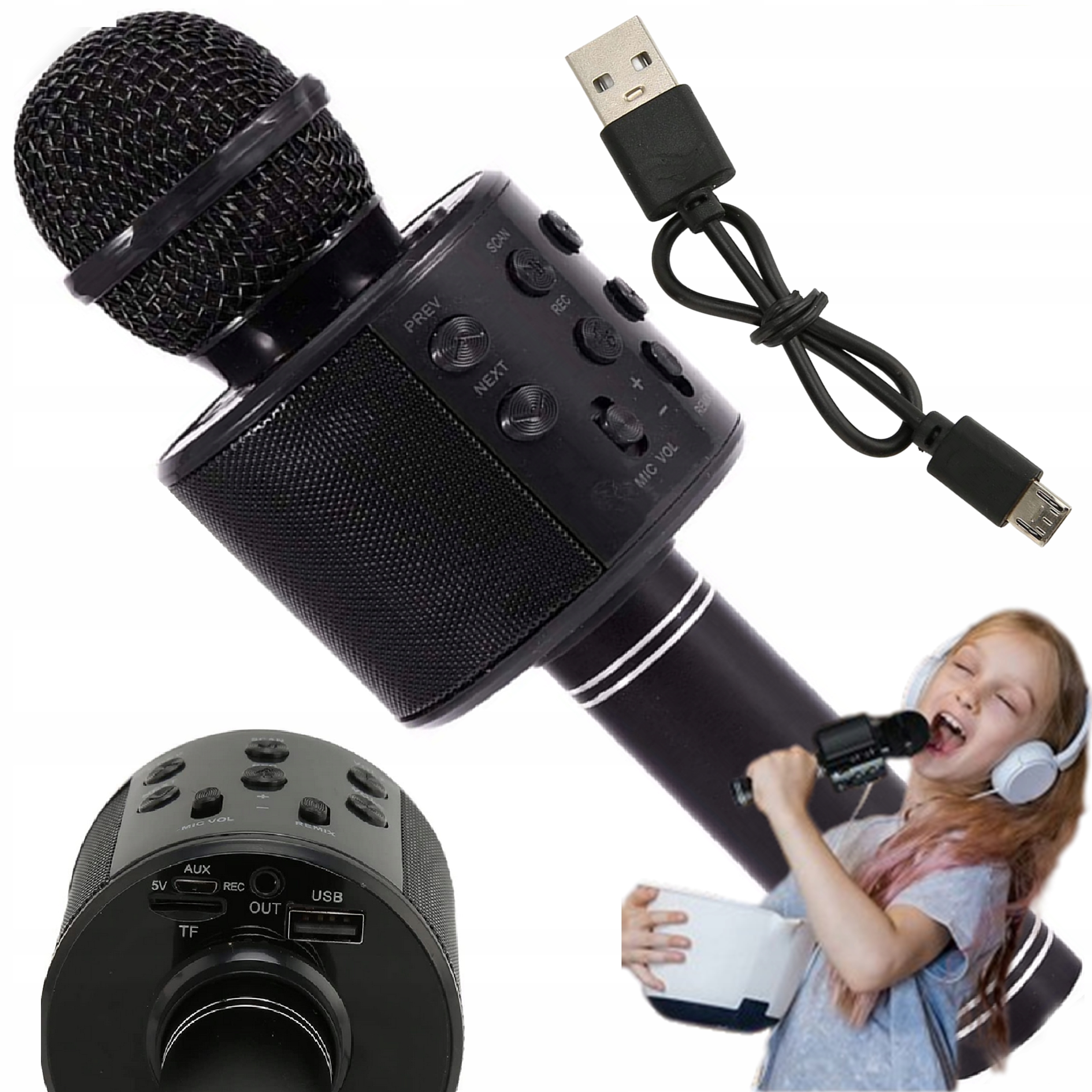 

Mikrofon Bezprzewodowy Karaoke Bluetooth Głośnik