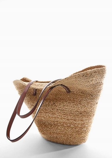 MANGO Torebka kosz koszyk brązowy juta torba duża super hit wow ładna Marka Mango