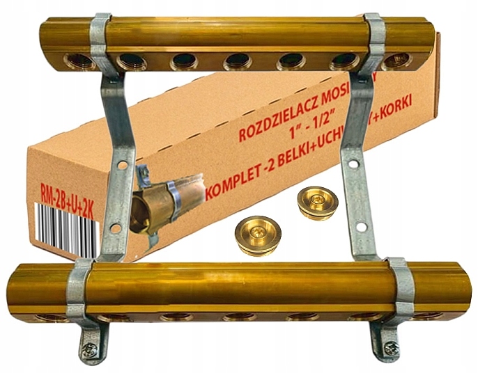 Rozdělovač 6 Mosazných Okruhů Pro Radiátory Ústředního Topení 1"