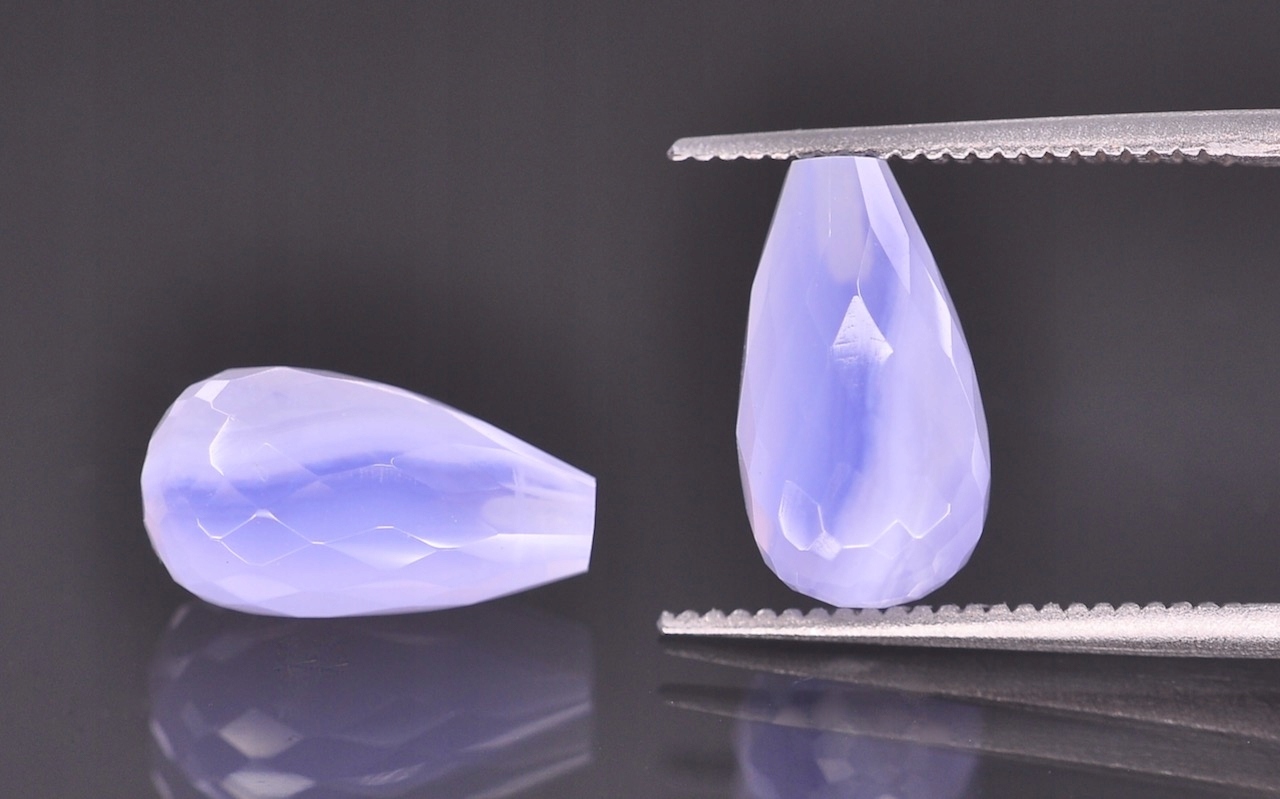 Chalcedon fazetovaný Para sopel předvrtaný 11,5x6