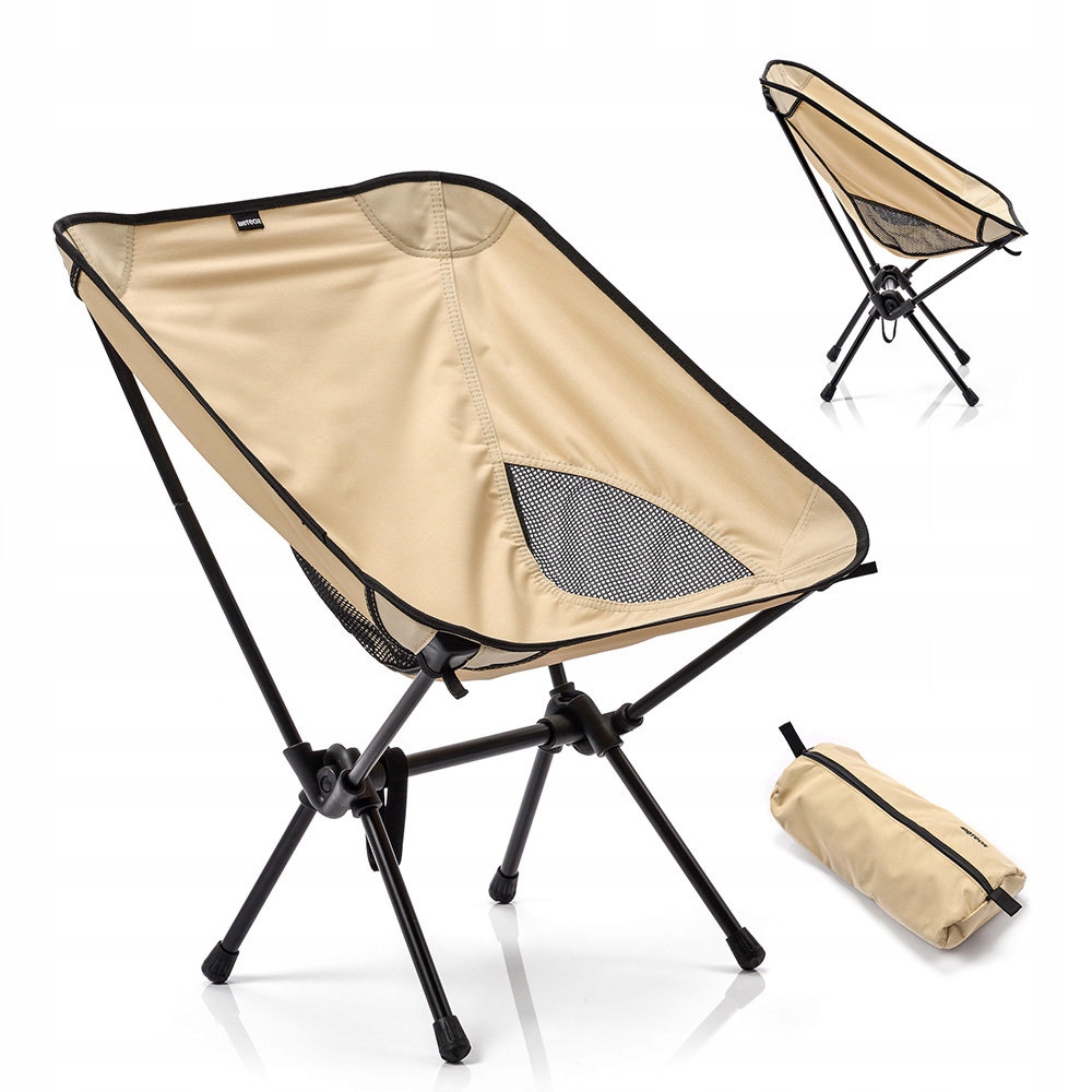 Fotel Krzesło Składane Turystyczne Ogrodowe Meteor Schelp z oparciem beżowy