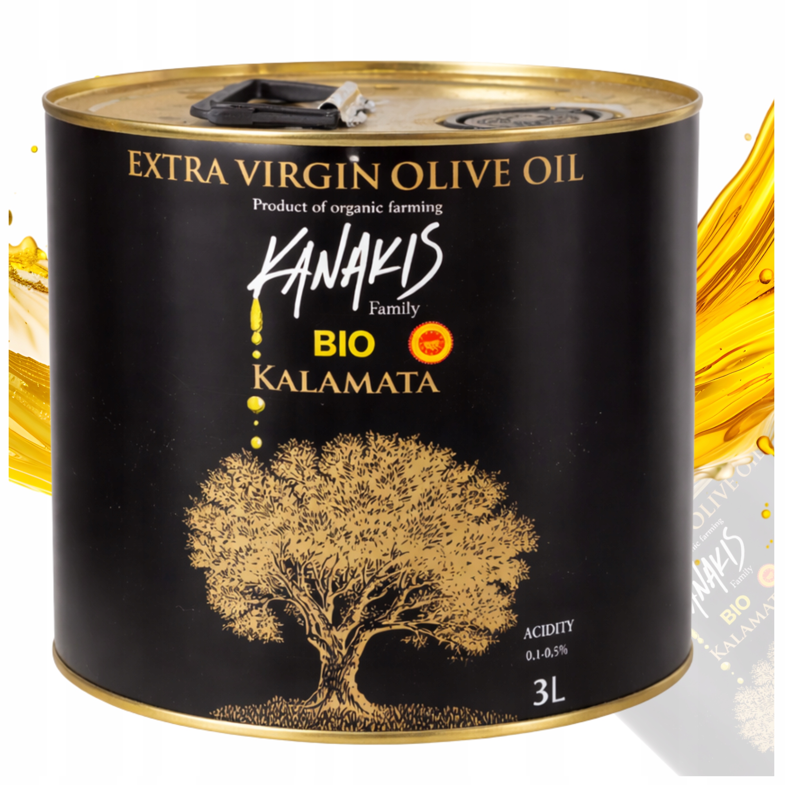 Extra Panenský Řecký Olivový Olej 3 L Bio Organický Kanakis P.d.o Kalamata