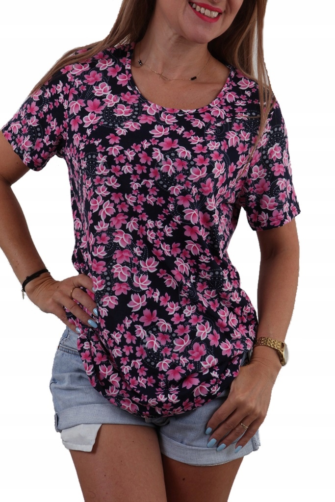 

Lekka Bluzka Zwiewna Drobne Kwiatki Kolory *3XL