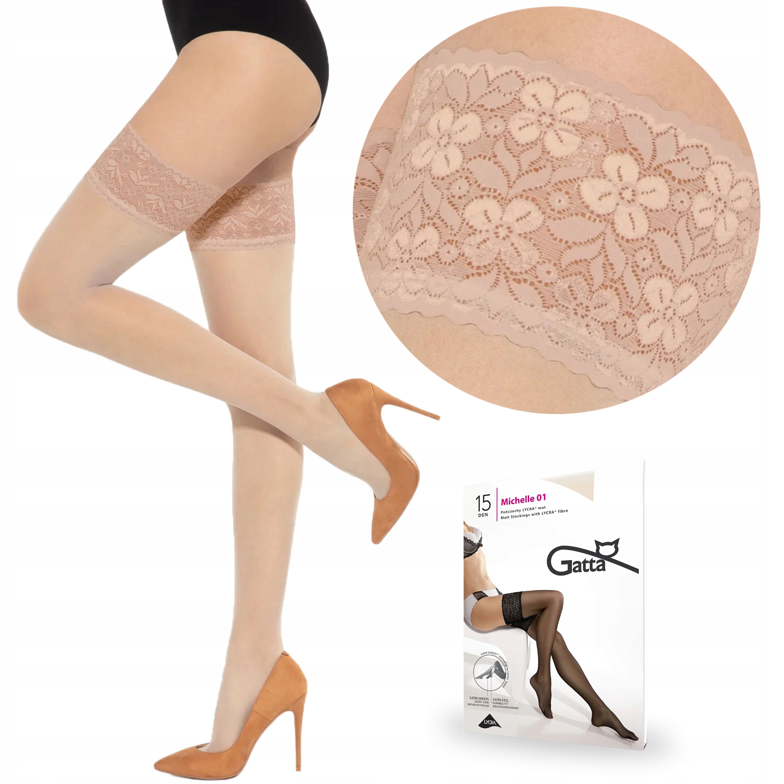 

Gatta pończochy samonośne Michelle 01 natural 3/4