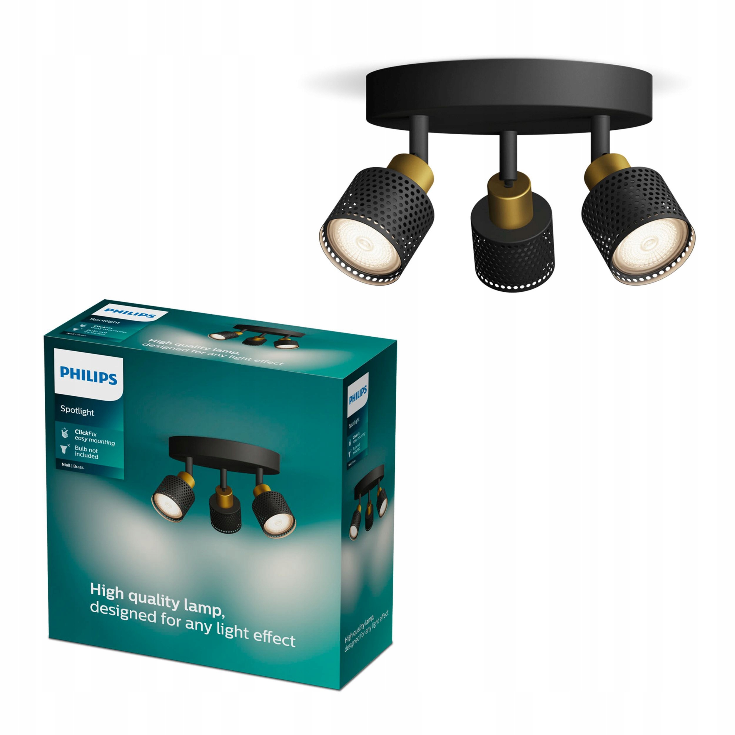 Stropní Svítidlo Reflektor 3x GU10 Černá-Měděná Niall Philips