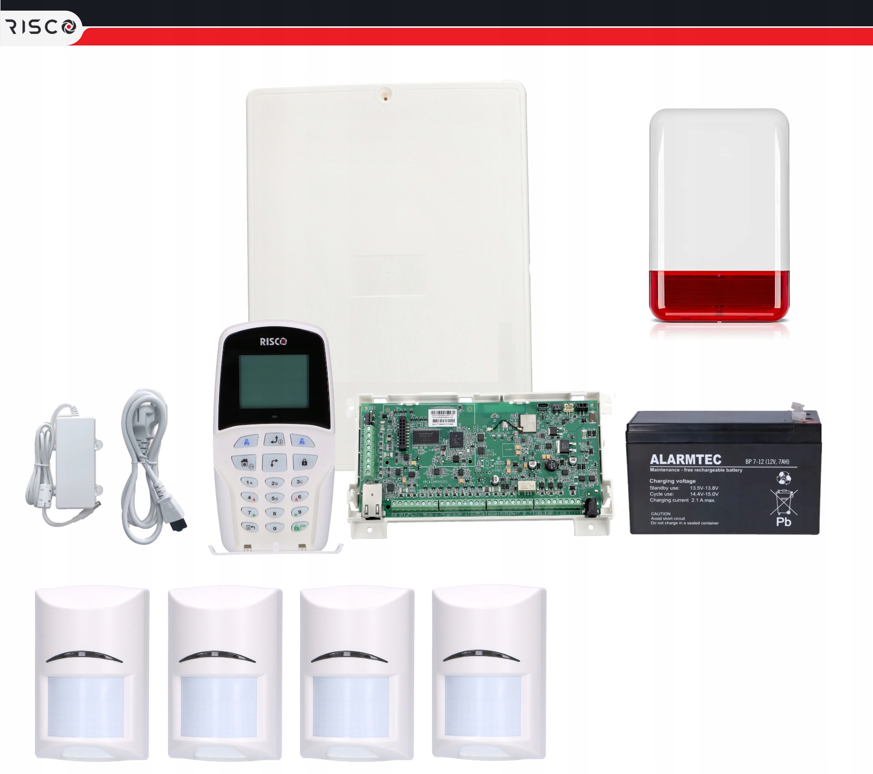 System Alarmowy Lightsys Plus Risco Zestaw 4 Pir Wifi Do Domu Sklepu Firmy