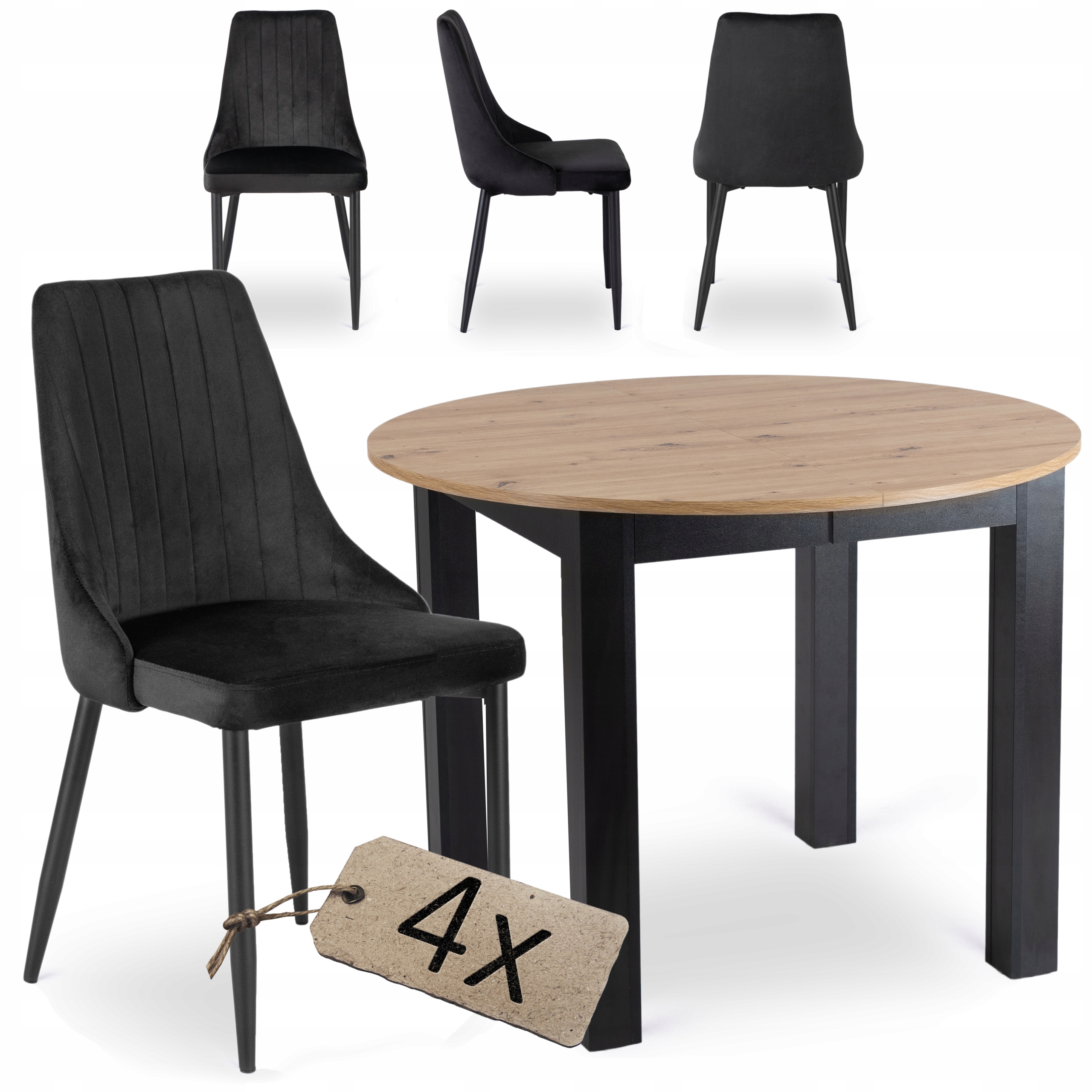 Stůl s židlemi Rozkládací Kulatý set do obývacího pokoje Kuchyňská jídelna